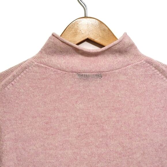 J Crew Cashmere Wool Blend Pink Sweater Mock Neck Quiet Luxury Classic Casual XS - Picture 9 of 13
